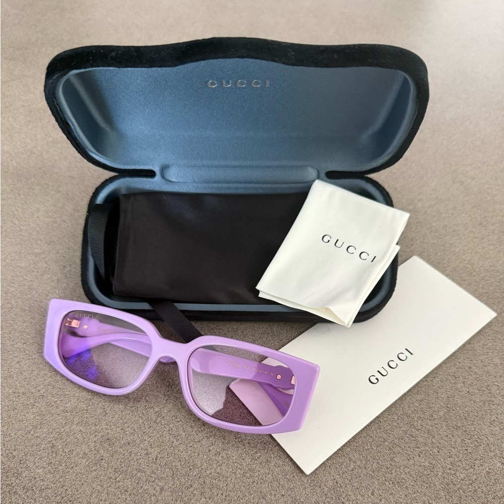 Gucci Purple Designer Glasses Modern Style - Picture 2 of 5